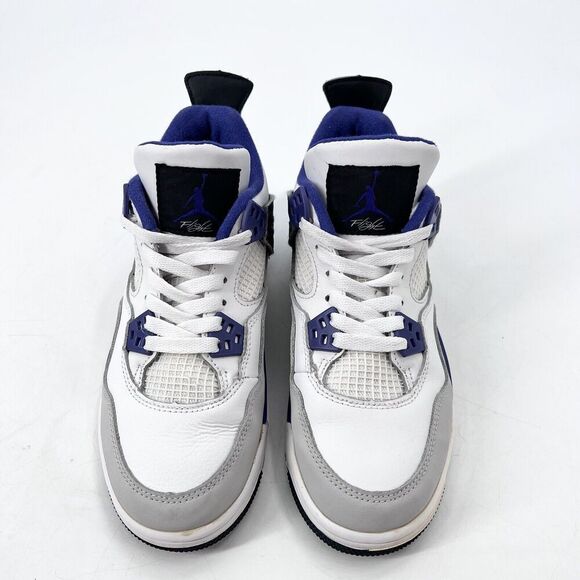 Nike Air Jordan 4 Retro GS Ultraviolet Neutral Gray White Sneakers - Picture 3 of 10